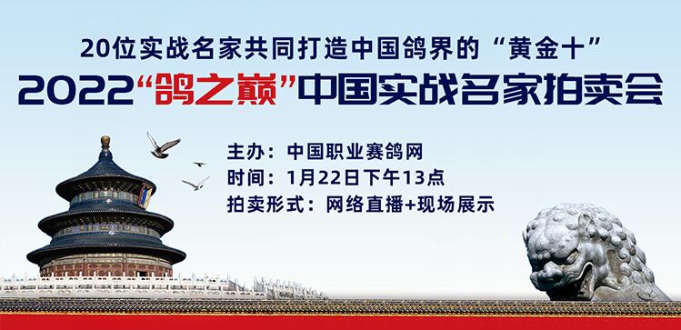 年终钜献：2022年“鸽之巅”中国实战名家专场拍卖会即将开拍！